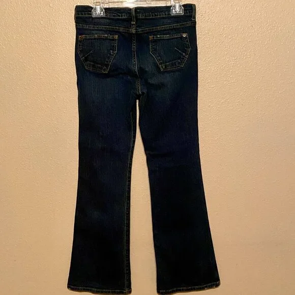 St. John's Bay Denim Pants Bootcut Dark Blue Artsy Back Pockets Size (12) - Picture 2 of 8